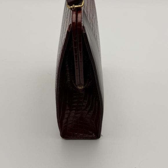 Vintage Lennox Bags Faux Crocodile Print Clasp Handbag 1950s 1960s - Picture 4 of 16